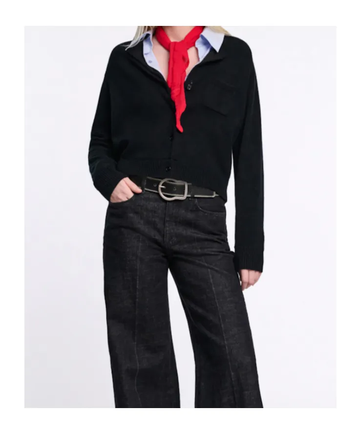 Cardigan With Contrast Collar