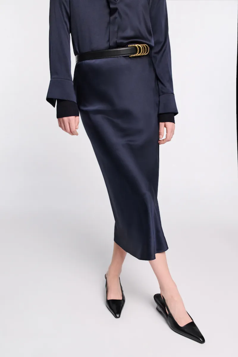 Dorothee Schumacher Bias-Cut Satin Midi Skirt