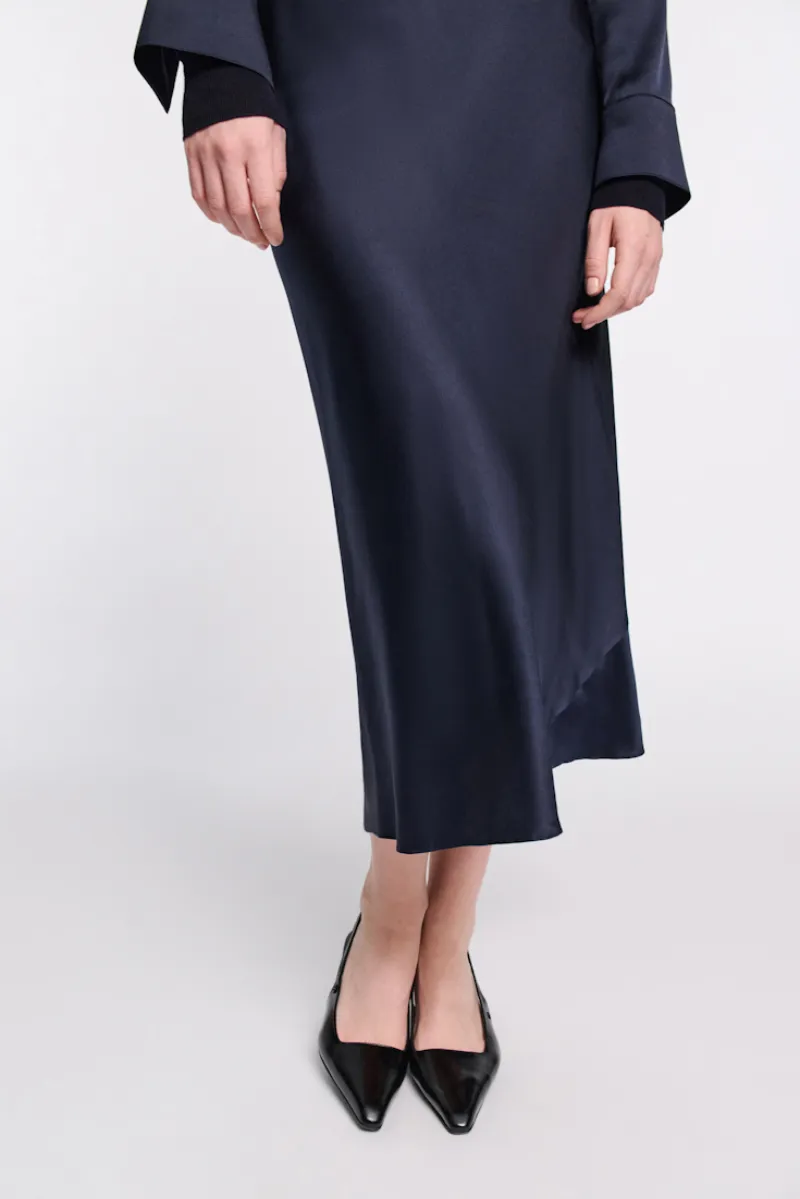Dorothee Schumacher Bias-Cut Satin Midi Skirt