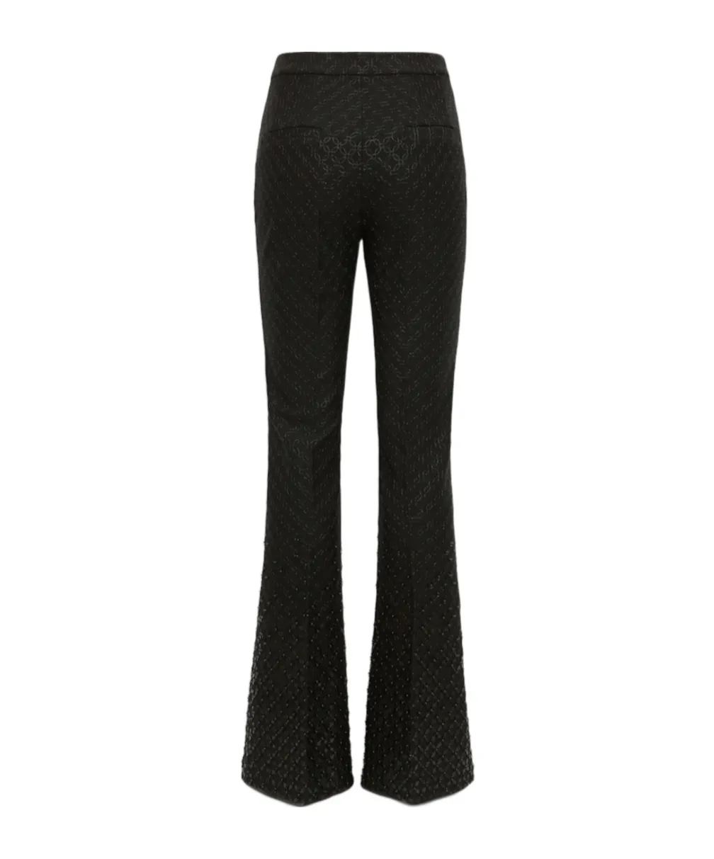 Degrade Sequin Embellished Flares In Punto Milano
