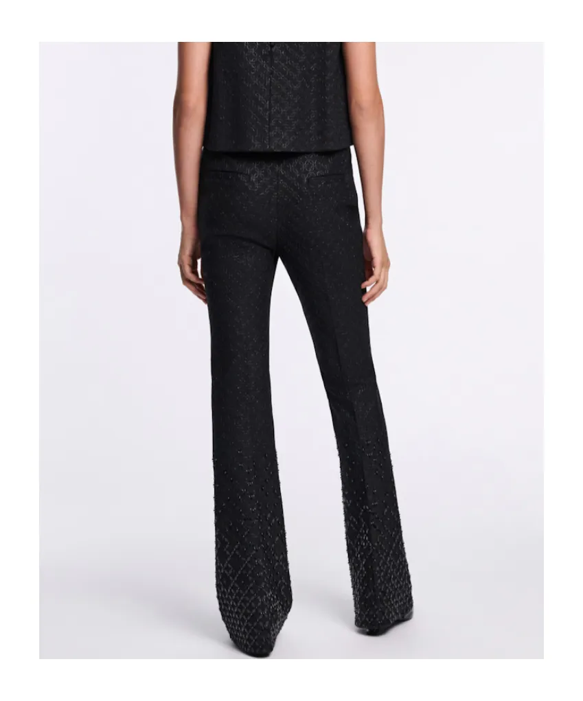 Degrade Sequin Embellished Flares In Punto Milano