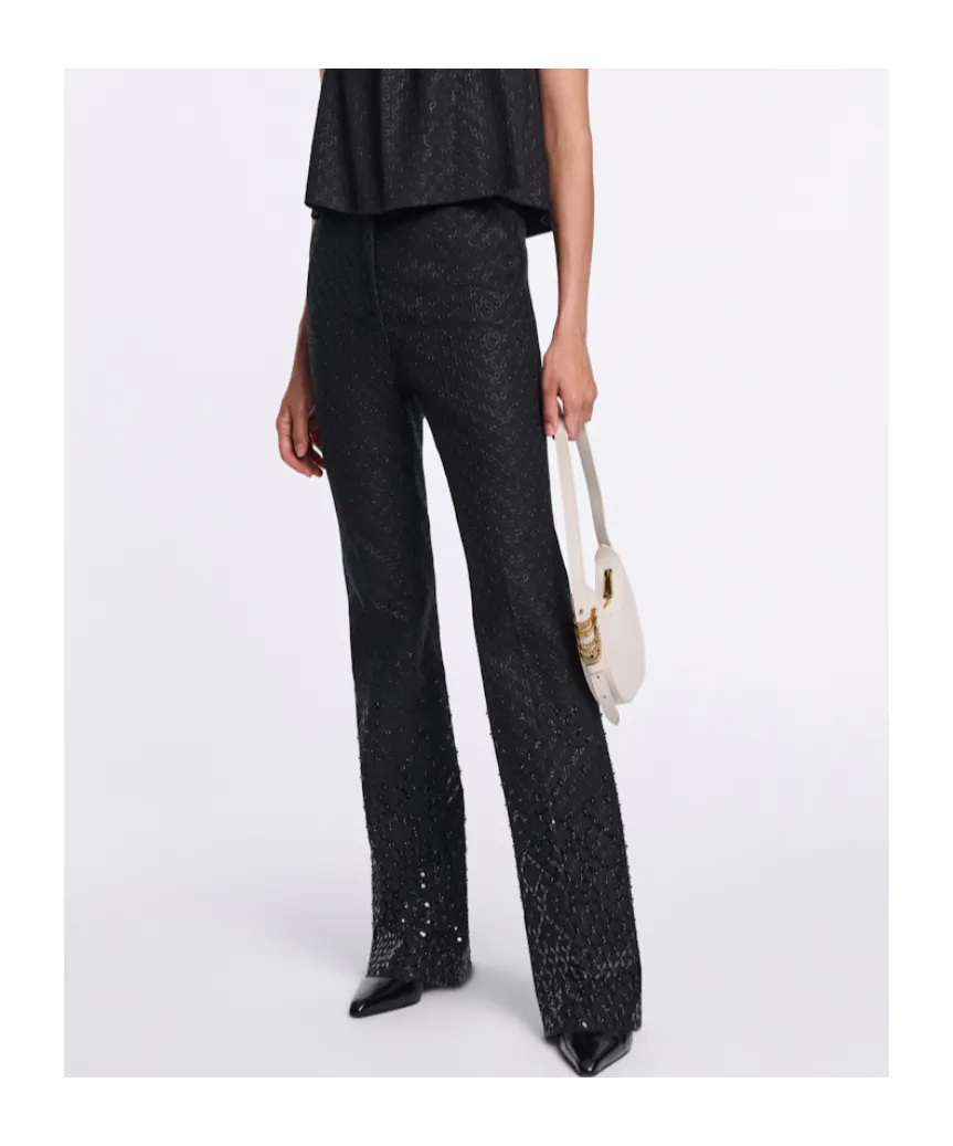 Degrade Sequin Embellished Flares In Punto Milano