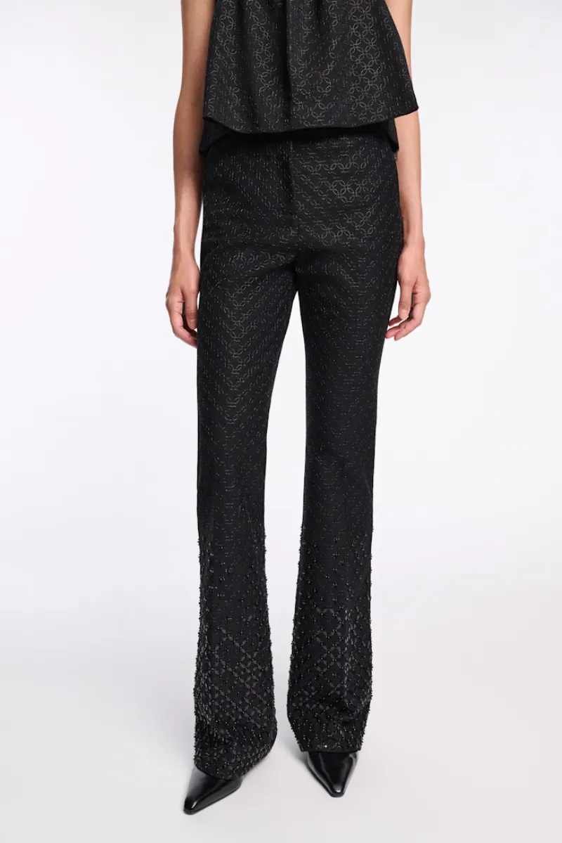 Degrade Sequin Embellished Flares In Punto Milano