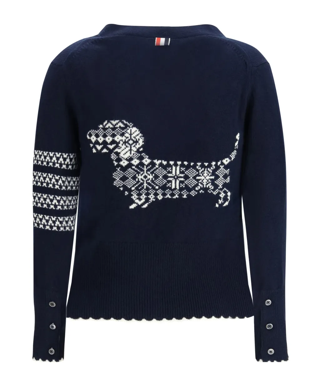 Thom Browne V-Neck Buttoned Cardigan
