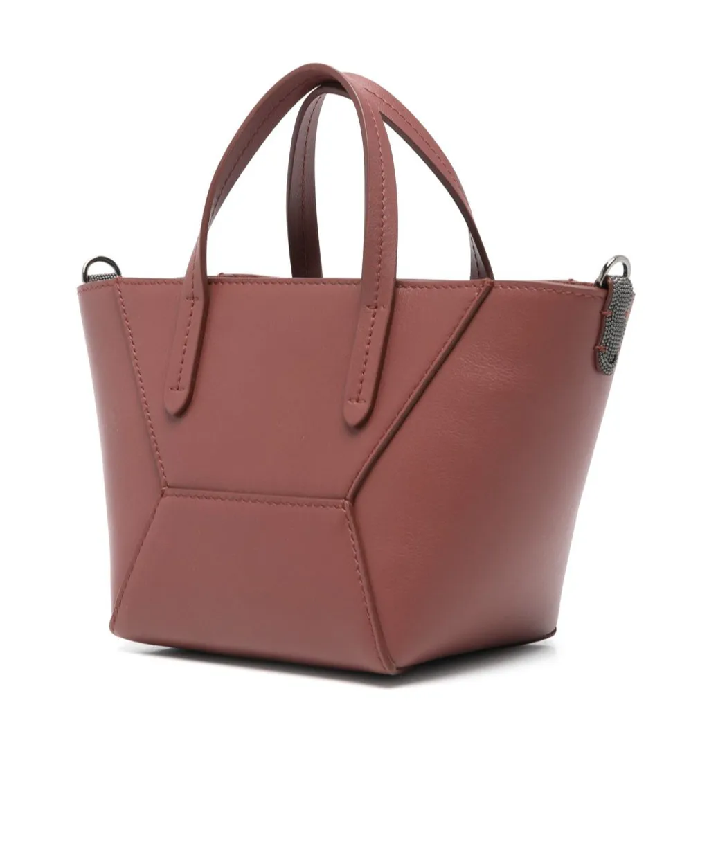 Mini Bc Duo Monili-Detail Leather Tote Bag