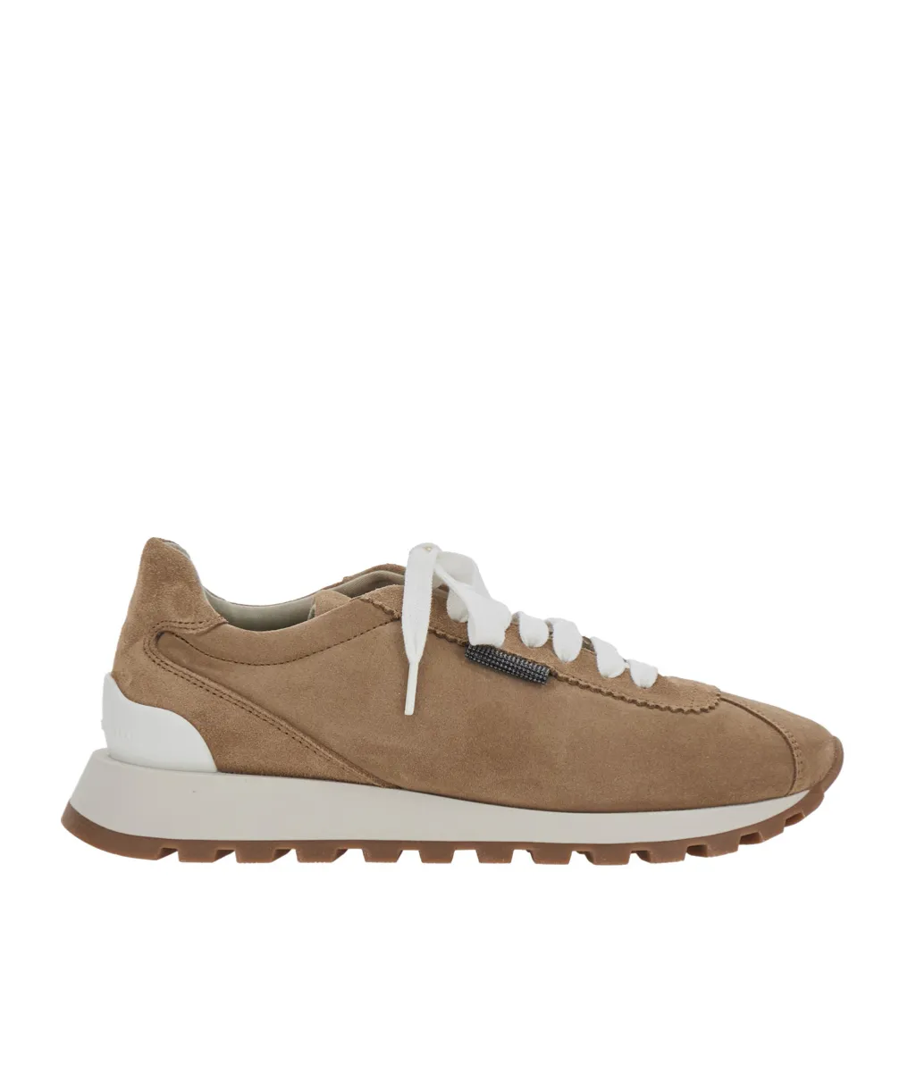 Brunello Cucinelli Round-Toe Lace-Up Trainers