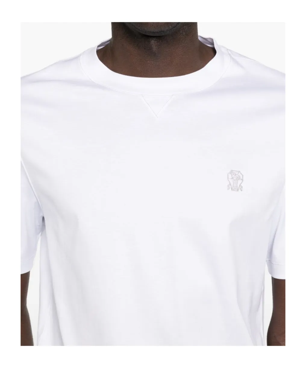 Brunello Cucinelli Logo Embroidered Crewneck T-Shirt