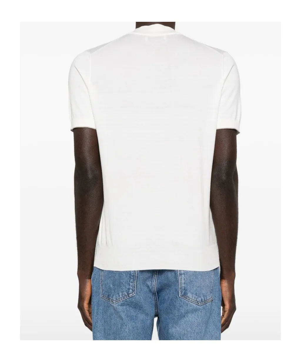Embroidered-Logo Knitted T-Shirt
