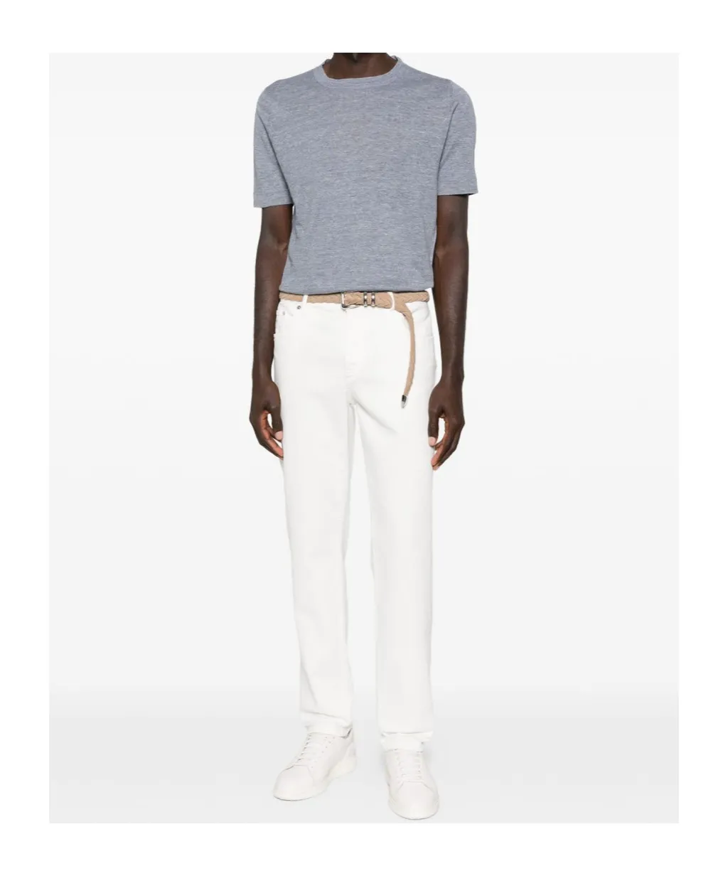 Brunello Cucinelli Short-Sleeve Ribbed T-Shirt