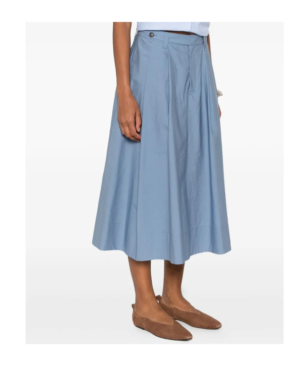 Pleated Cotton Skirt