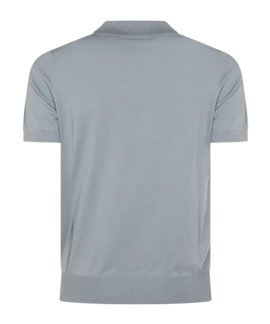 Brunello Cucinelli Short Sleeved Ribbed Polo Shirt