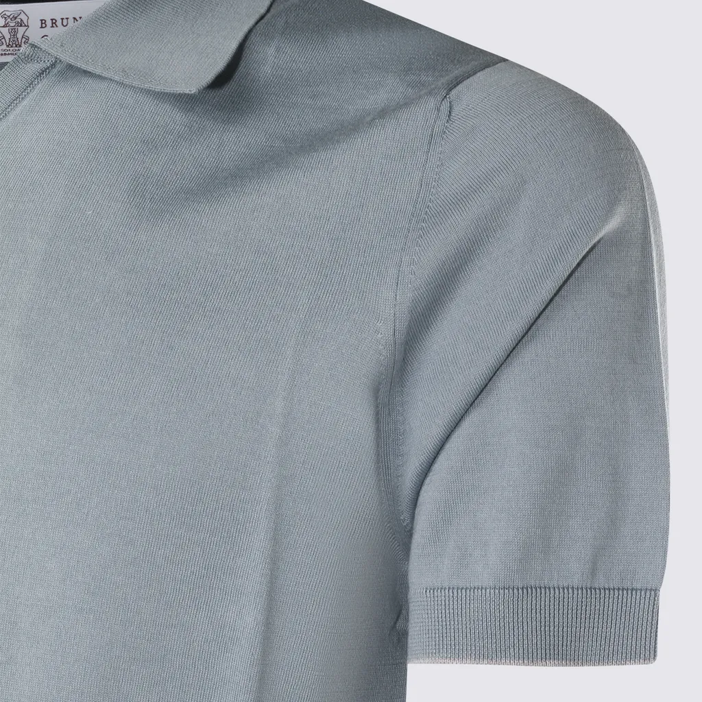 Brunello Cucinelli Short Sleeved Ribbed Polo Shirt