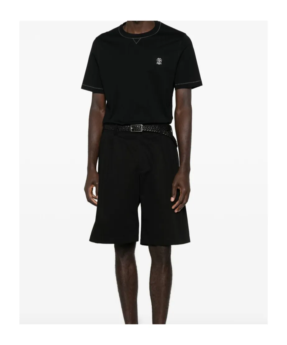Brunello Cucinelli Logo Embroidered Crewneck T-Shirt
