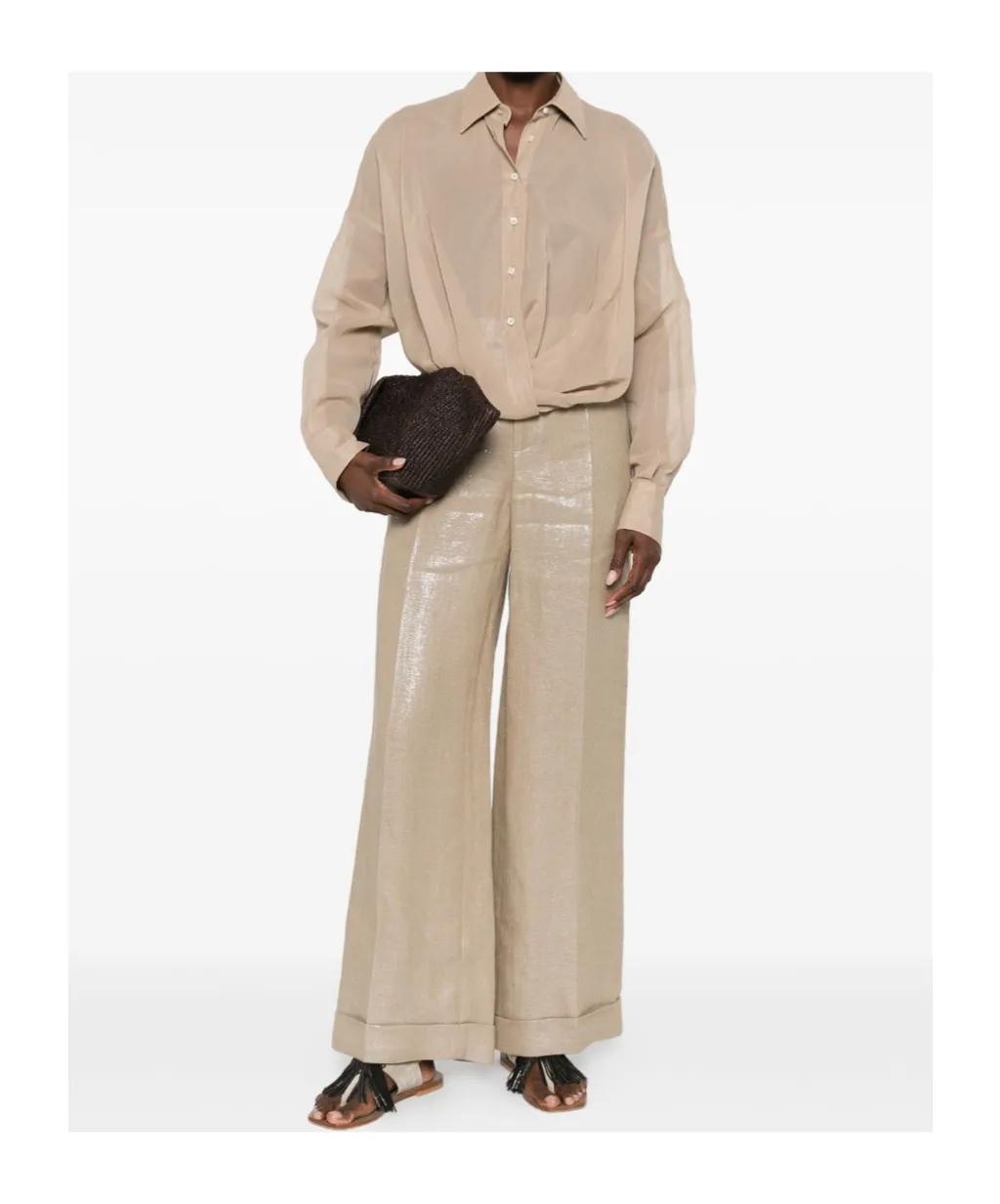 Brunello Cucinelli Long-Sleeved Taffeta Shirt