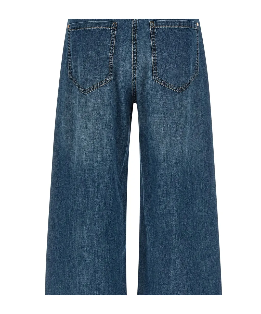 Brunello Cucinelli Logo Patch Wide-Leg Jeans