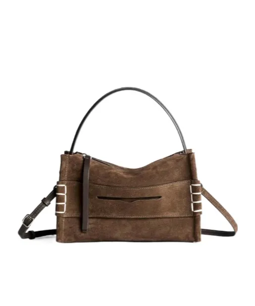 Small Loafer Bag In Brown Suede