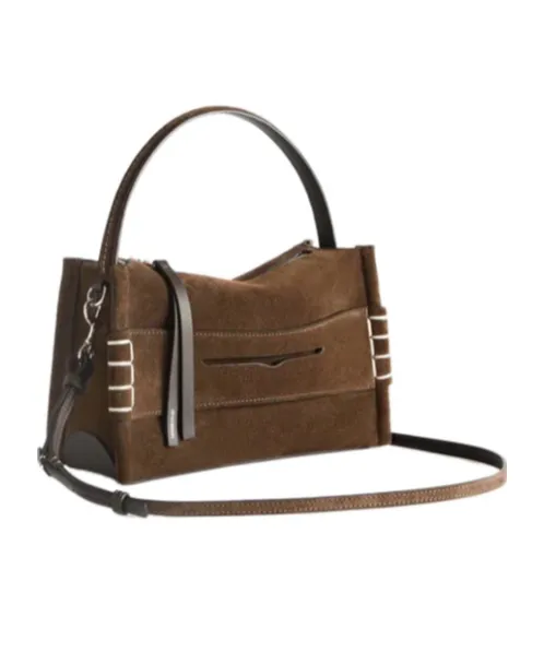 Small Loafer Bag In Brown Suede
