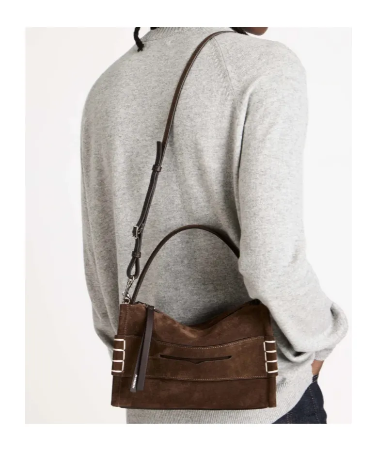 Small Loafer Bag In Brown Suede