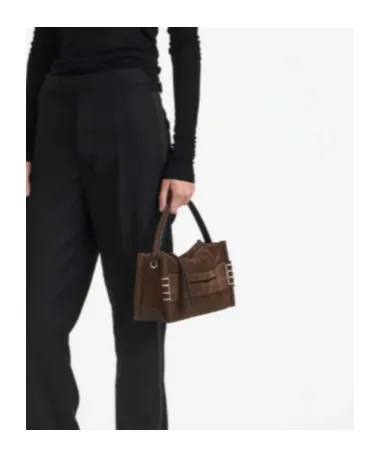 Small Loafer Bag In Brown Suede