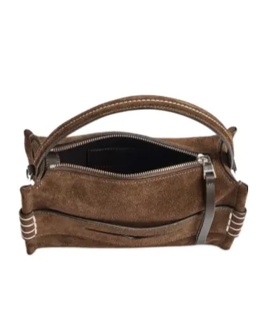 Small Loafer Bag In Brown Suede