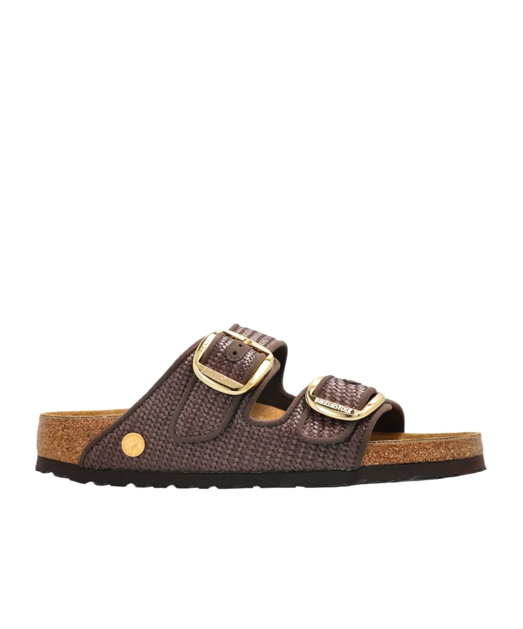 Arizona Raffia Buckle-Strap Sandals