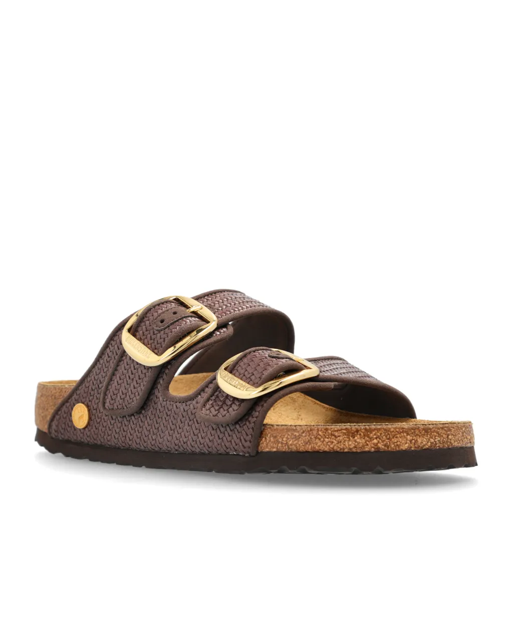 Arizona Raffia Buckle-Strap Sandals