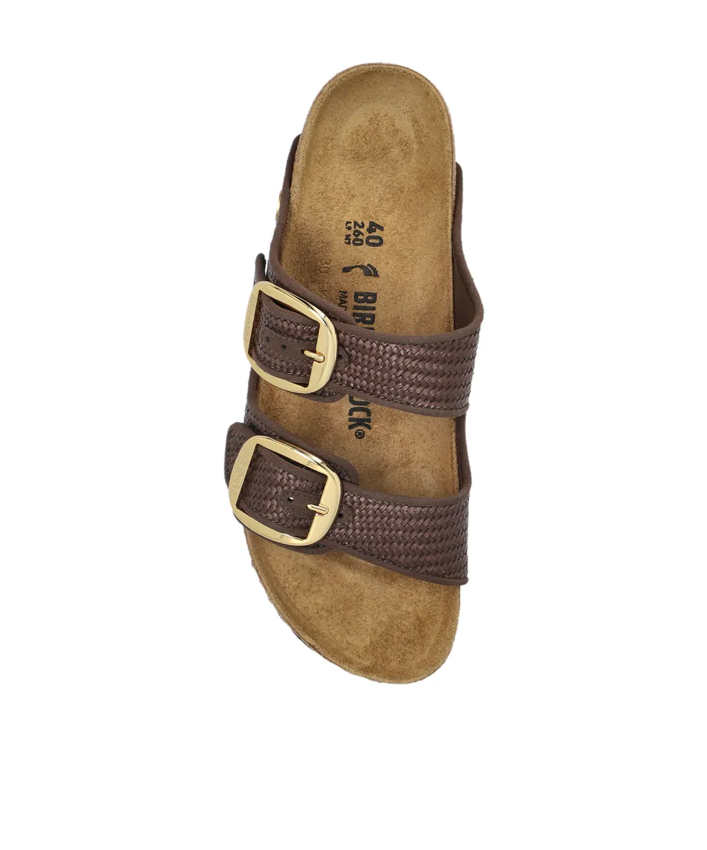Arizona Raffia Buckle-Strap Sandals
