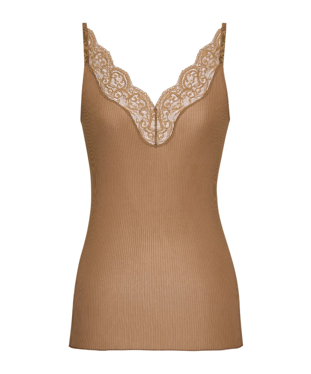 Lace-Panel V-Neck Top