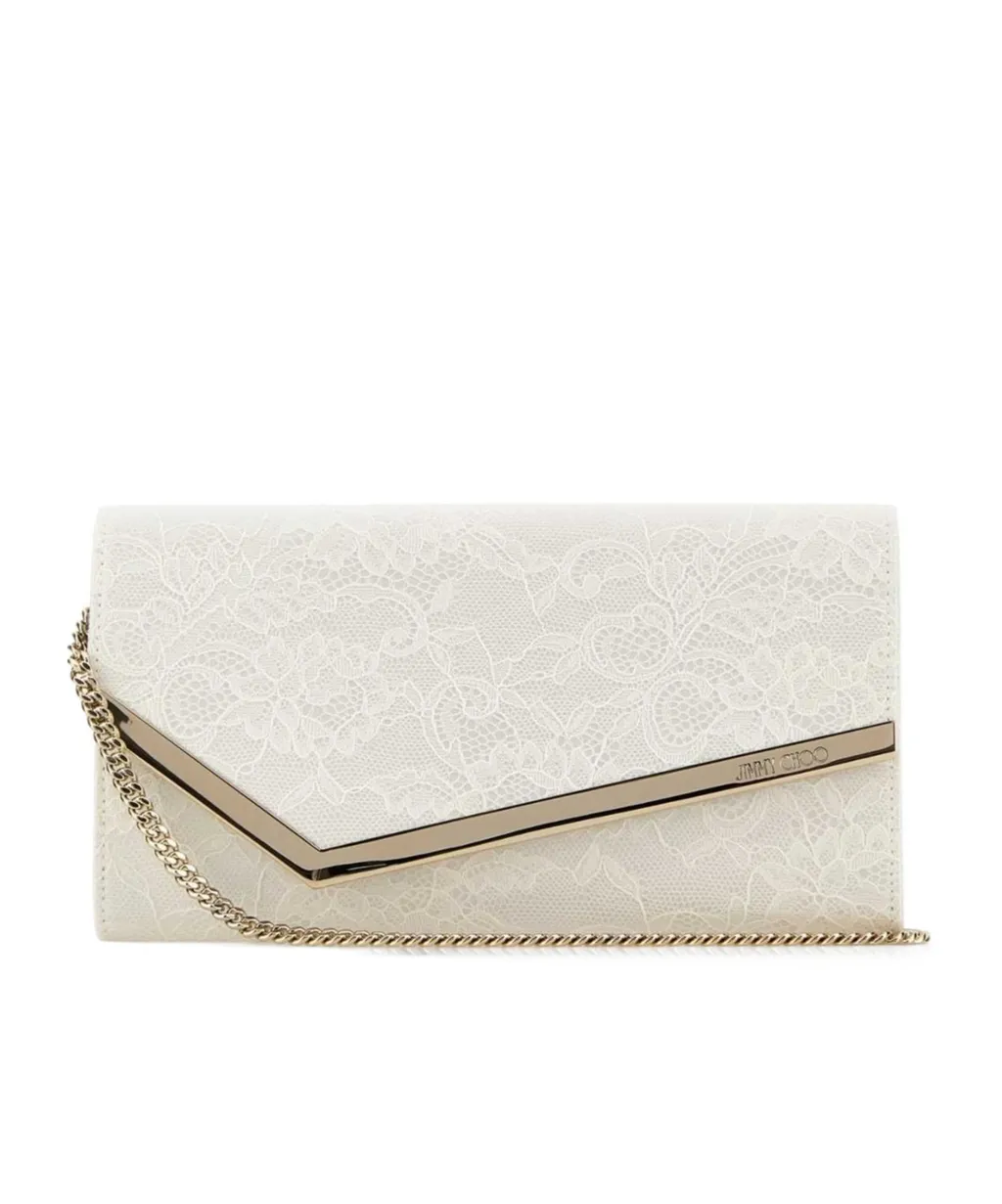 Jimmy Choo Emmie Lace Chain Linked Clutch Bag