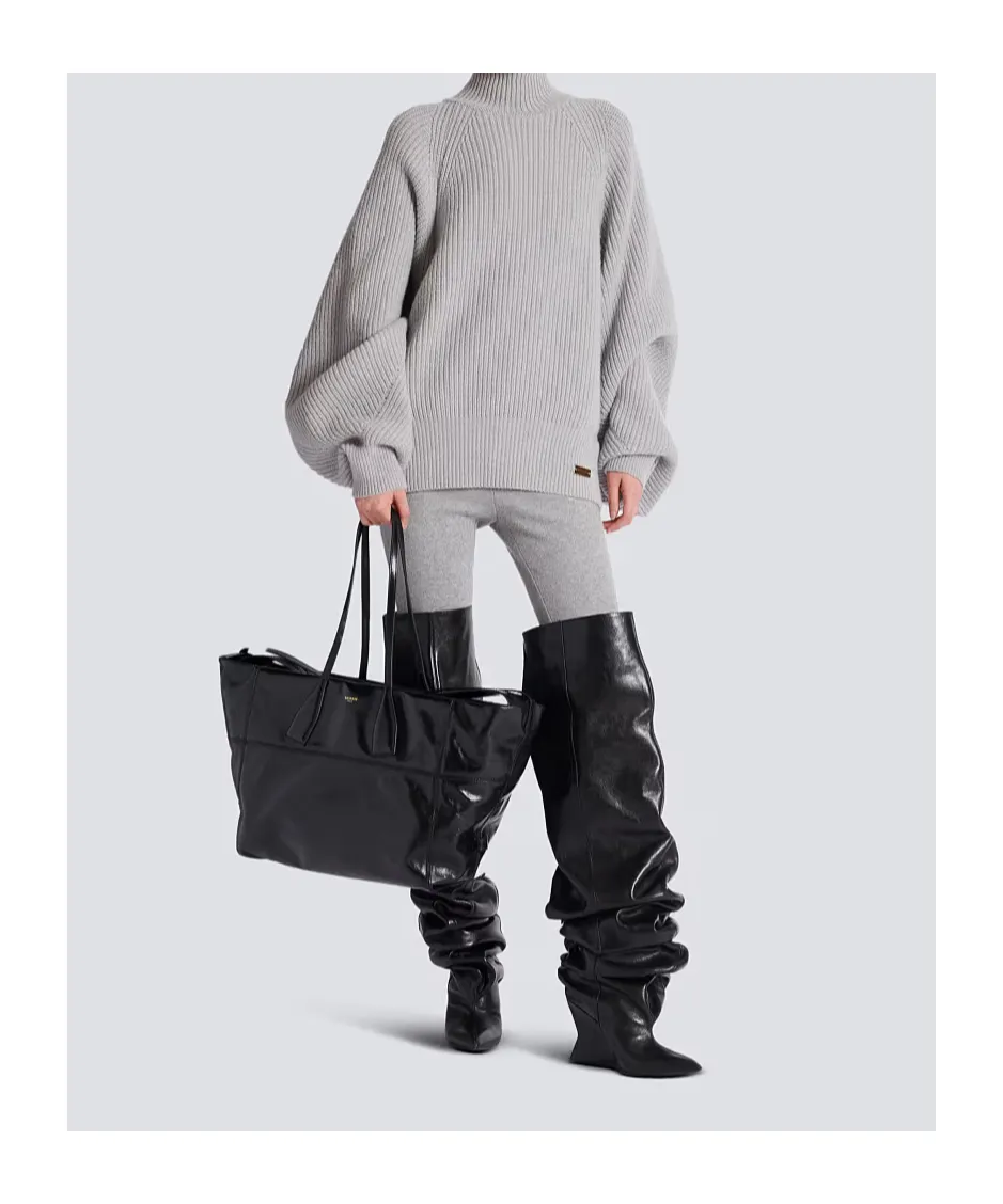 Track Zips Calfskin Tote Bag