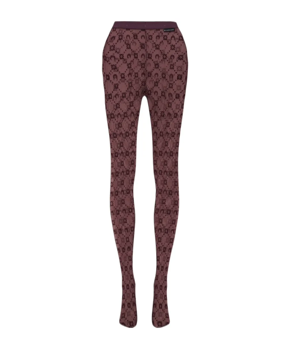 Moonogram Mesh Flock Tights