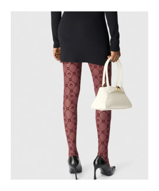 Moonogram Mesh Flock Tights