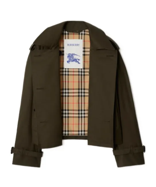 Double-Breasted Cropped Trench Jacket