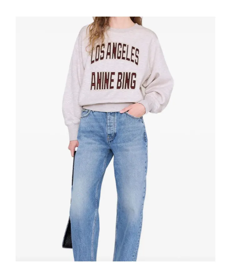 Anine Bing Harry Shrunken Logo Sweatshirt