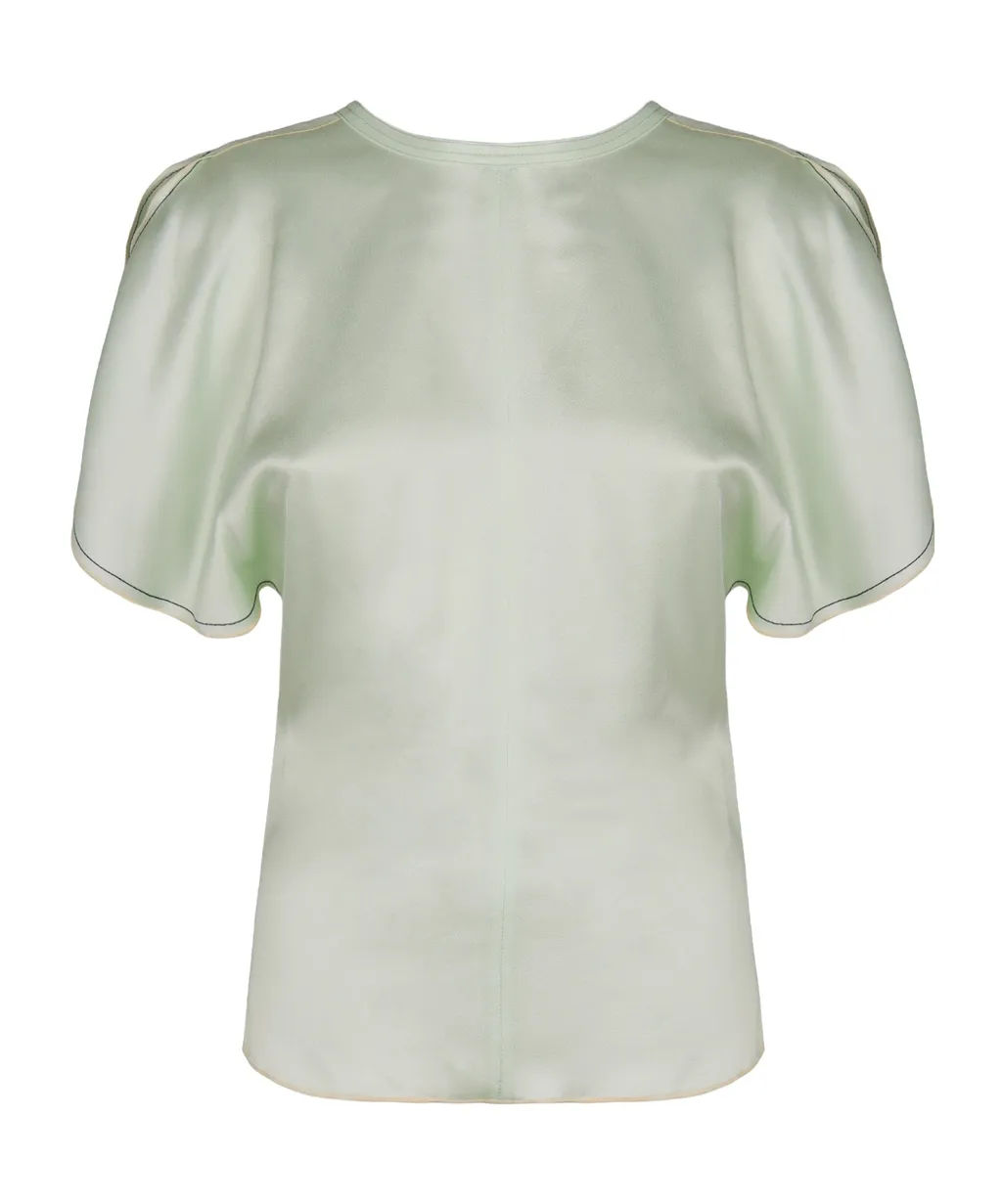 Victoria Beckham Draped Short-Sleeve Top