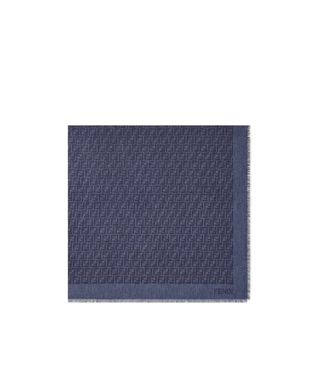 Fendi Ff Jacquard Frayed-Edge Scarf