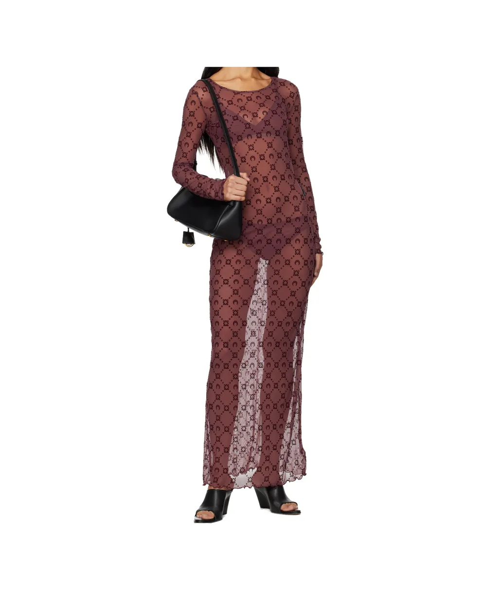 Marine Serre Moonogram Mesh Flock Dress