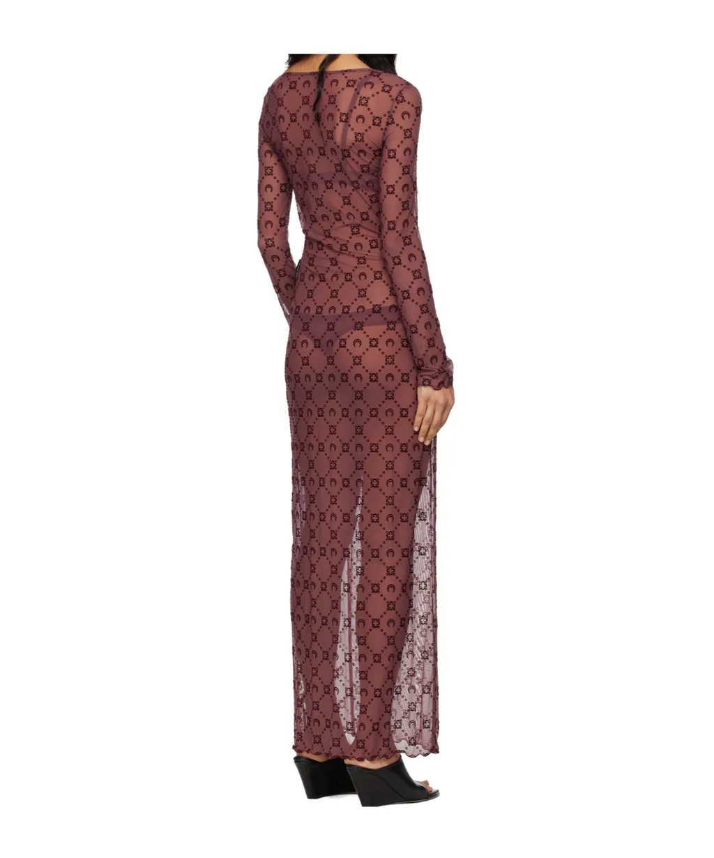 Marine Serre Moonogram Mesh Flock Dress