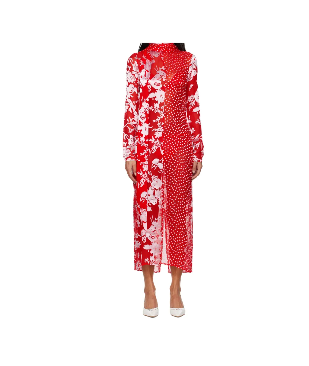 Marine Serre Regenerated Raso Silk Scarves Ls Dress