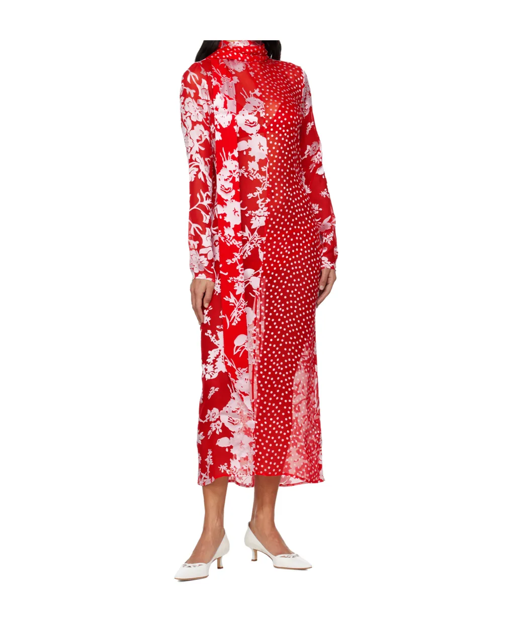 Marine Serre Regenerated Raso Silk Scarves Ls Dress