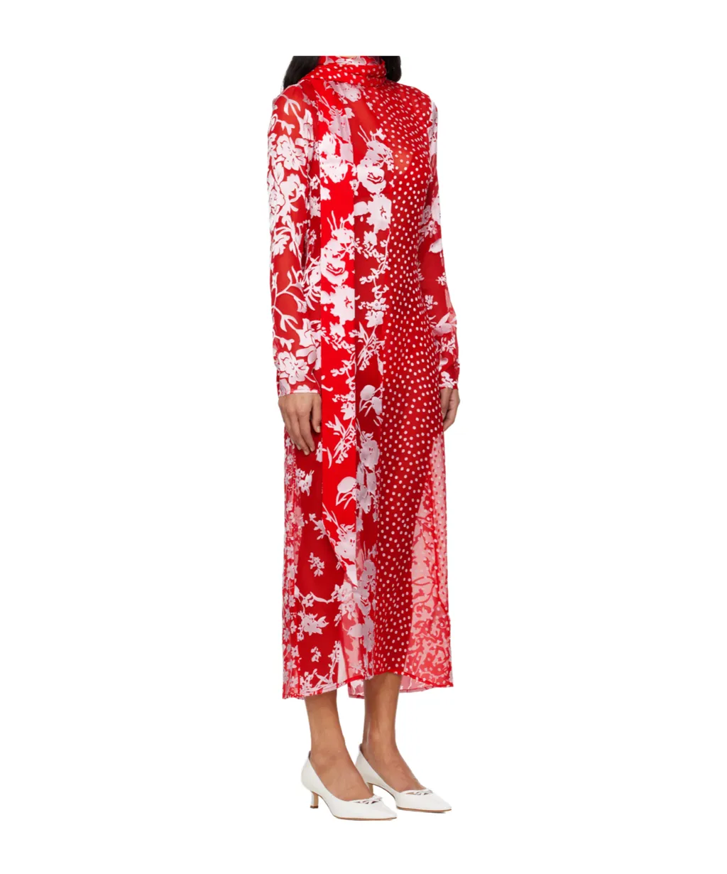 Marine Serre Regenerated Raso Silk Scarves Ls Dress