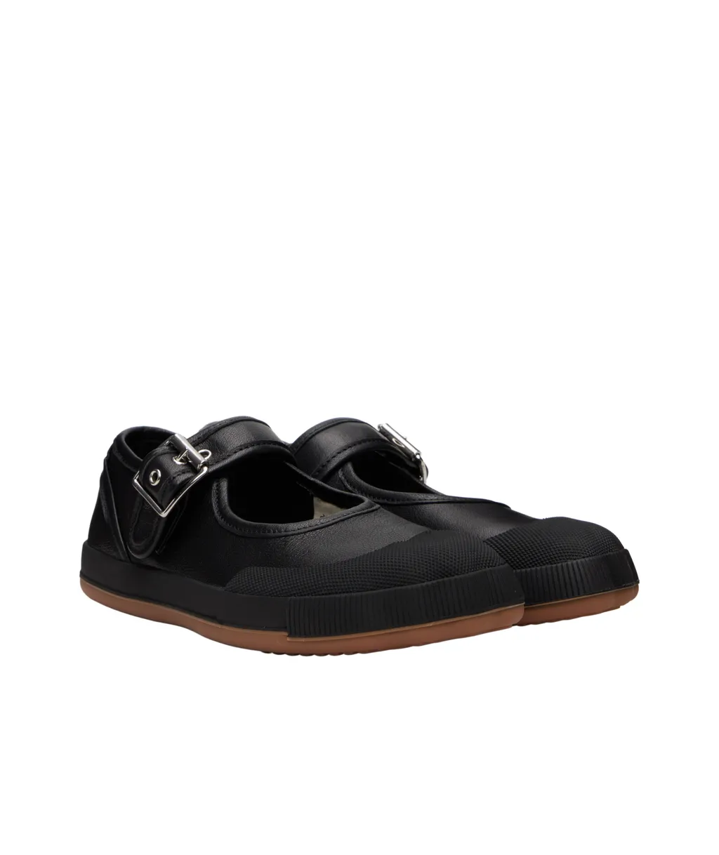 Black Animal Gym Bar Ballerina Flats