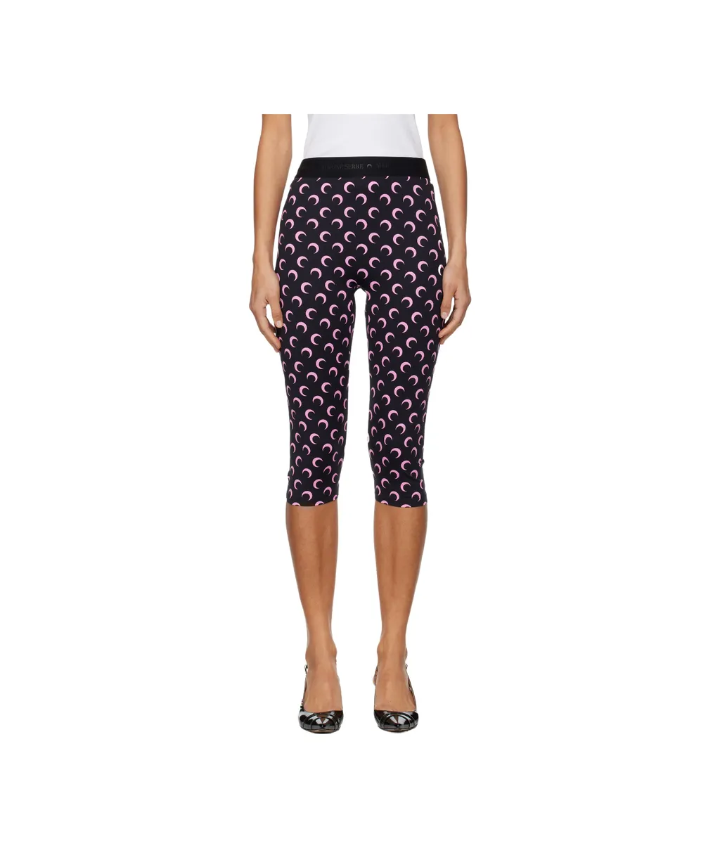 Black Recycled Moon Jersey Capri Leggings