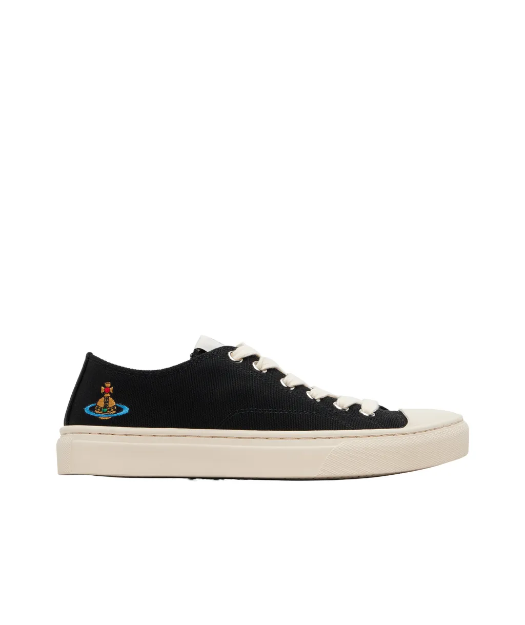 Black Low Top Plimsoll Sneakers