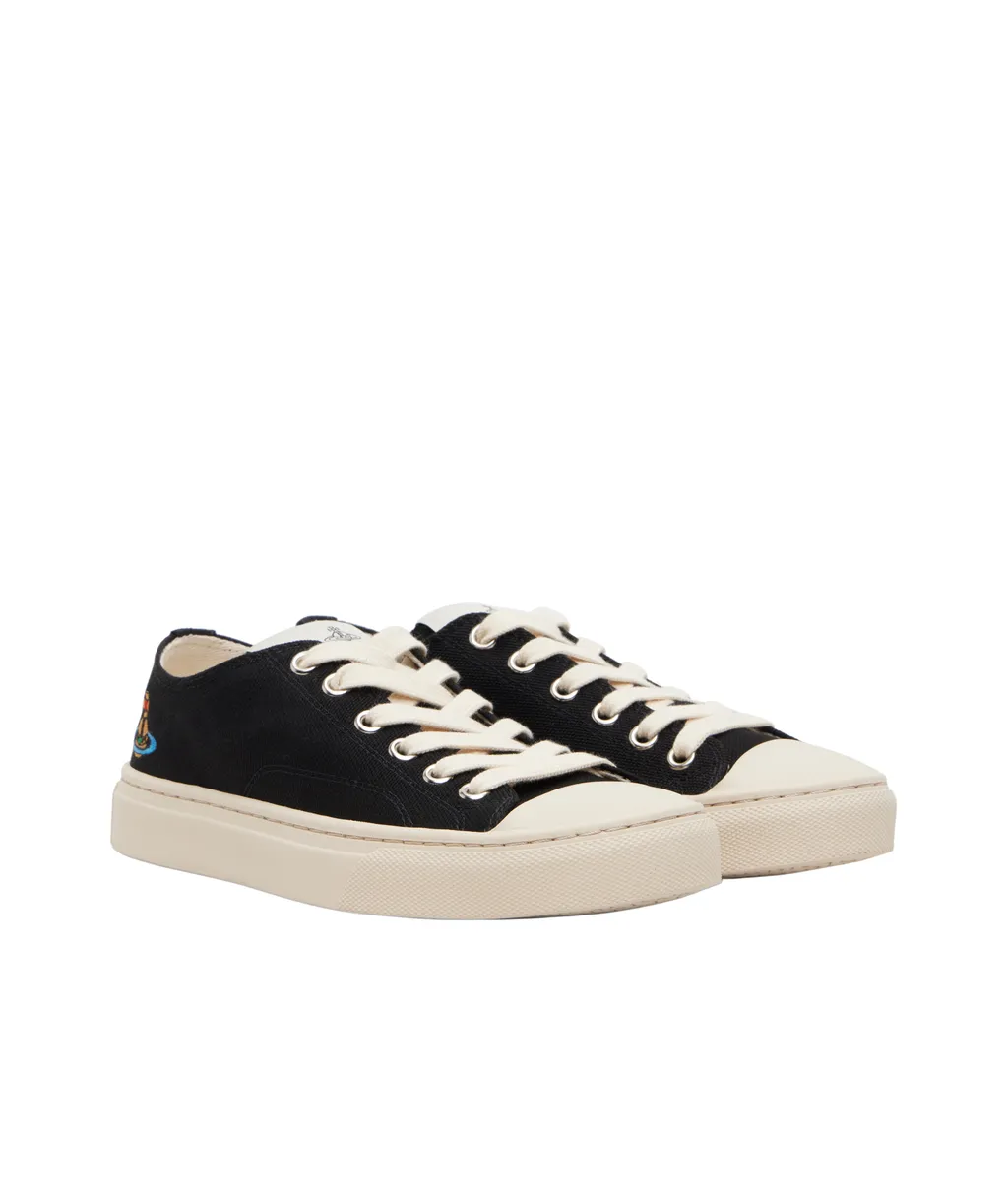 Black Low Top Plimsoll Sneakers