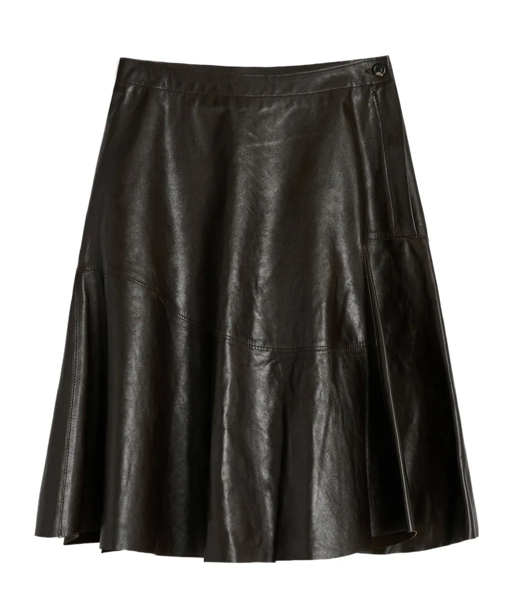 Waltz Leather Midi Skirt