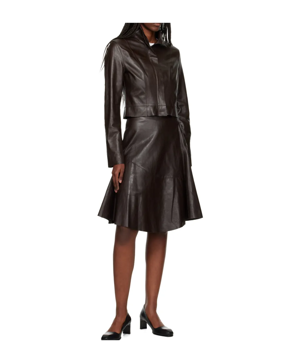 Waltz Leather Midi Skirt