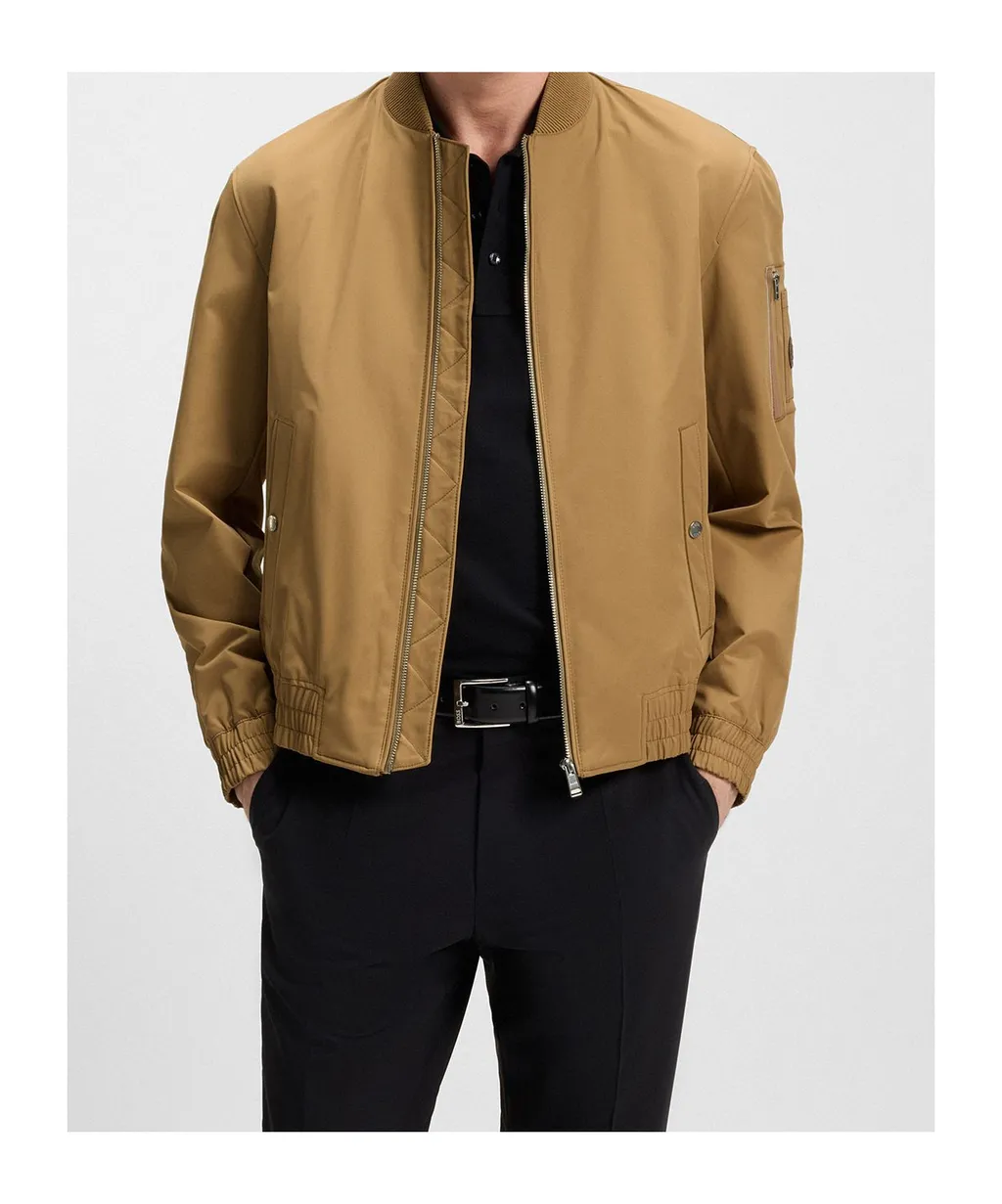 Embroidered-Logo Bomber Jacket