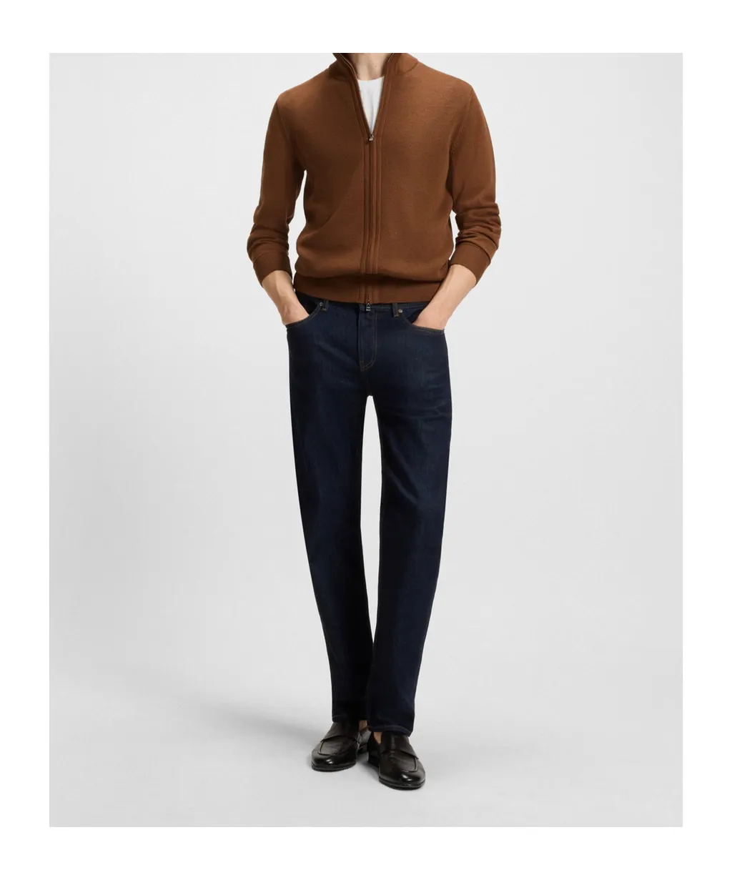 Textured Zip-Up Cardigan