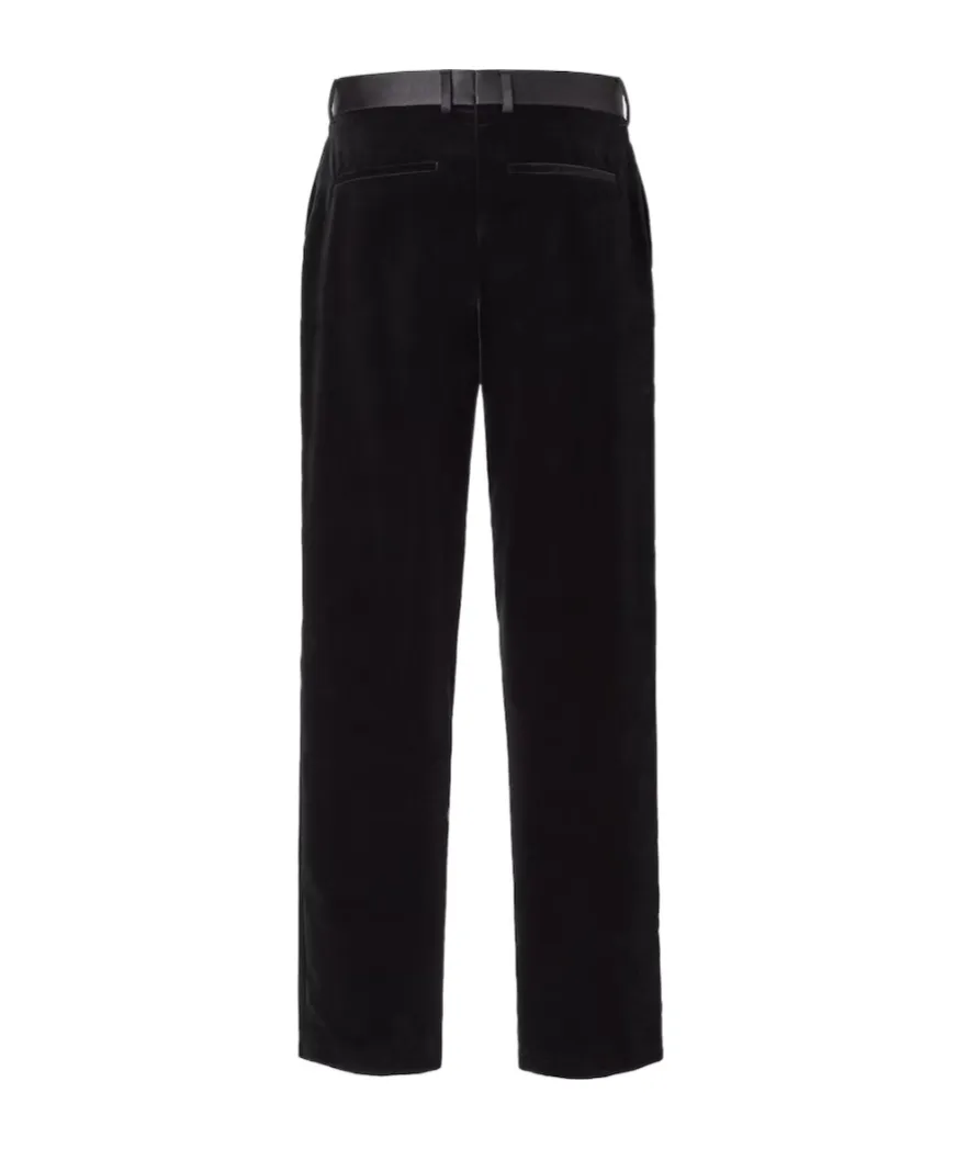 Fendi Satin Waistband Cigarette Velvet Trousers